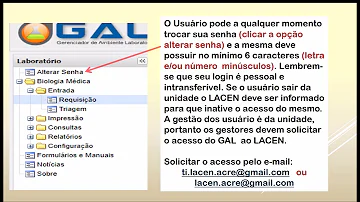 Como solicitar acesso ao Gal?