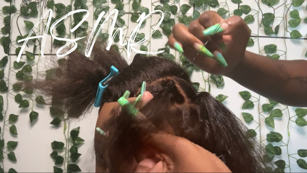 ASMR | Parting w/ Rubber bands on Natural Hair Mannequin (No Talking)