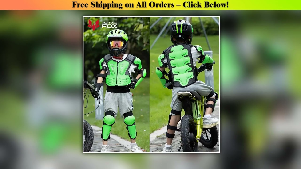 Kids Motorcycle Armor Suit Dirt Bike Chest Back Protector Motocross Children Protective Gear