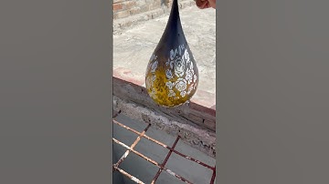 Experiment: Dropping colorful emoji water balloons from a height #shorts #balloon #asmr