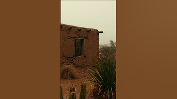 Abandoned Desert House in the Rain 🌧️ | Cinematic Rainfall Aesthetic in the Desert