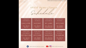 GATE Architecture and Planning 2023 Demo Lectures: APNAT