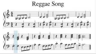 Piano Reggae Song - Easy Sheet Music With Note Letters For Beginners