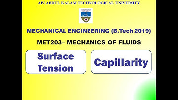 Surface Tension and Capillarity | KTU - Mechanical Engineering - MET 203 MOF | Module 1 | Part 3
