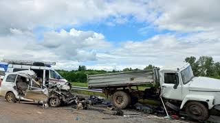 04.07.2022 Момент ДТП на трассе Воткинск - Чайковский. 4 человека погибли. Удмуртия.