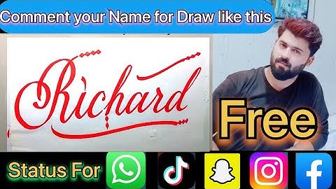 Richard Name Signature Calligraphy Status | How to Cursive write with cut Marker #richard
