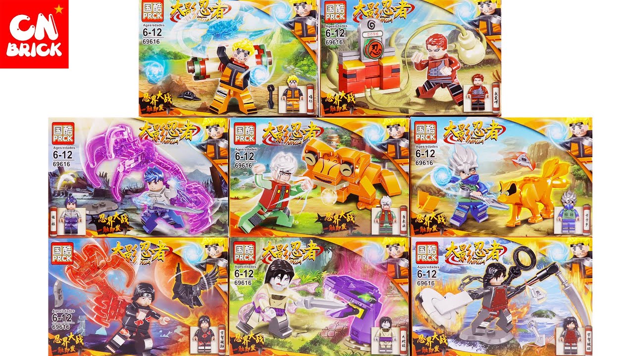 Unoffical LEGO NARUTO MINIFIGURES SET PRCK69616 Unofficial LEGO SPEED BUILD  