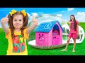 Eva and Kids build inflatable house and more funny stories for kids