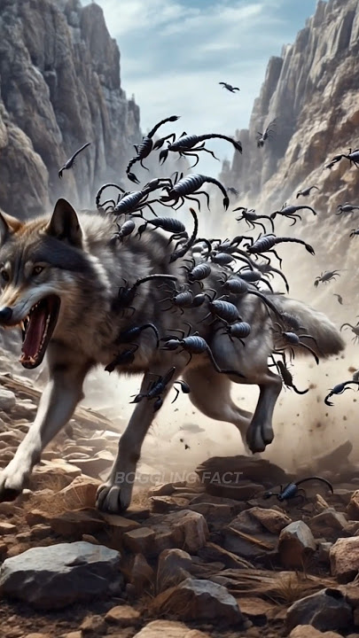 This Wolf Rescued from Scorpions Attack #rescueanimals #wolf #ai #shorts