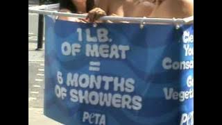 Four Girls Get Wet In A Shower To Say No To Meat