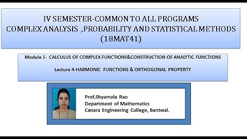 VTU CAPS18MAT41 M1 L4 HARMONIC FUNCTIONS&ORTHOGONAL PROPERTY