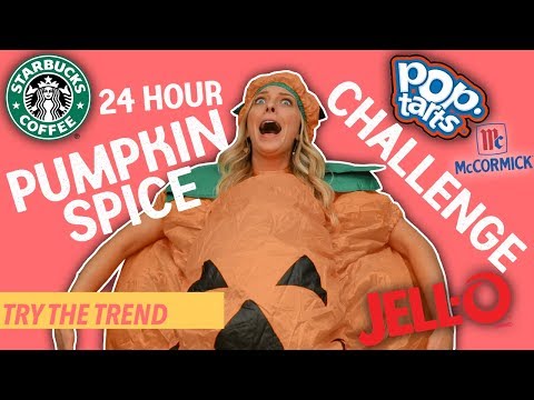Pumpkin Spice EVERYTHING 24 Hour Challenge!! | Try The Trend