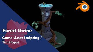 The Forest Shrine | Blender game asset sculpting timelapse
