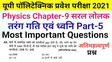 Up Polytechnic Entrance Exam Preparation 2021 Physics Chapter 9 Simple Pendulum Important Questions