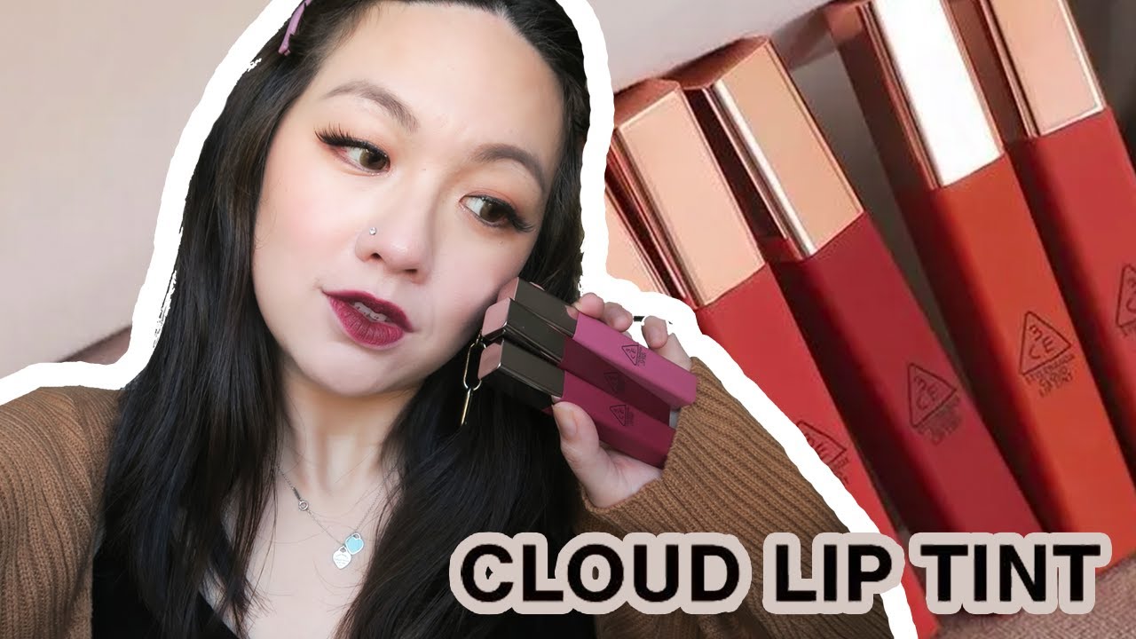 3CE CLOUD LIP TINT *NEW COLORS* |FULL SWATCHES & REVIEW - YouTube