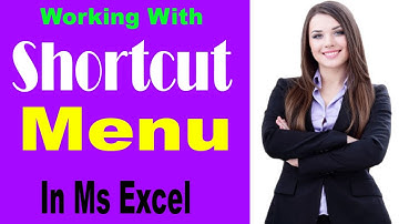 Working with Shortcut Menus in ms excel | Mini Toolbar in Microsoft Excel | By Zeegoals