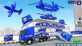 Police Airplane Transport Tuk Tuk Auto Rickshaw & Police Car - Police Tuk Tuk Transport Games screenshot 3