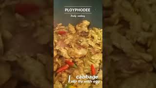 cabbage stir fry with egg food cooking ployphodee