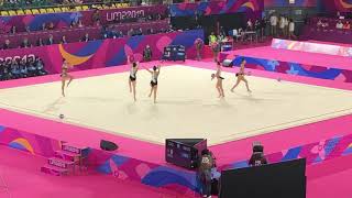 Panamericanos 2019 -Gimnasia Ritmica Conjunto 5 Pelotas -Seleccion Peruana.