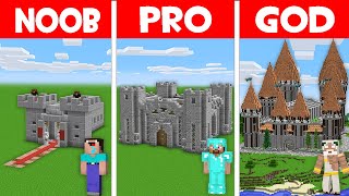 MEDIVAL CASTLE in MINECRAFT! Minecraft - NOOB vs PRO vs GOD