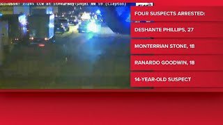 4 arrested after shooting involving police in Clayton County