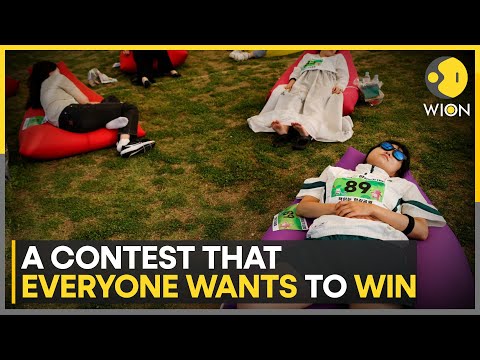South Koreans participate in power nap contest 