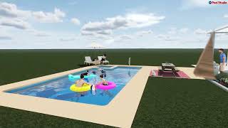 Tahiti 16 Pool & Spa 3D Rendering | Mathis, Texas | Copano Pools