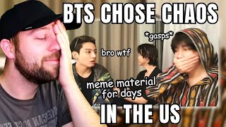 BTS Chose CHAOS in the US REACTION | Hilarious BTS Clips