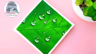 Water drops on leaf   Easy Acrylic painting for beginners || How to Paint Realistic Water Droplets