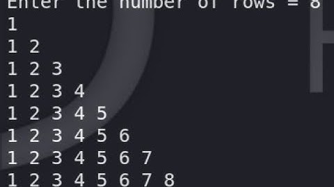 Using C Programming to print number Pyramid in Kali Linux for beginners