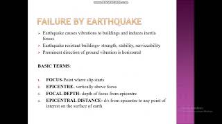 CE 204 Construction Technology Module 06: failure due to fire, wind, earthquake