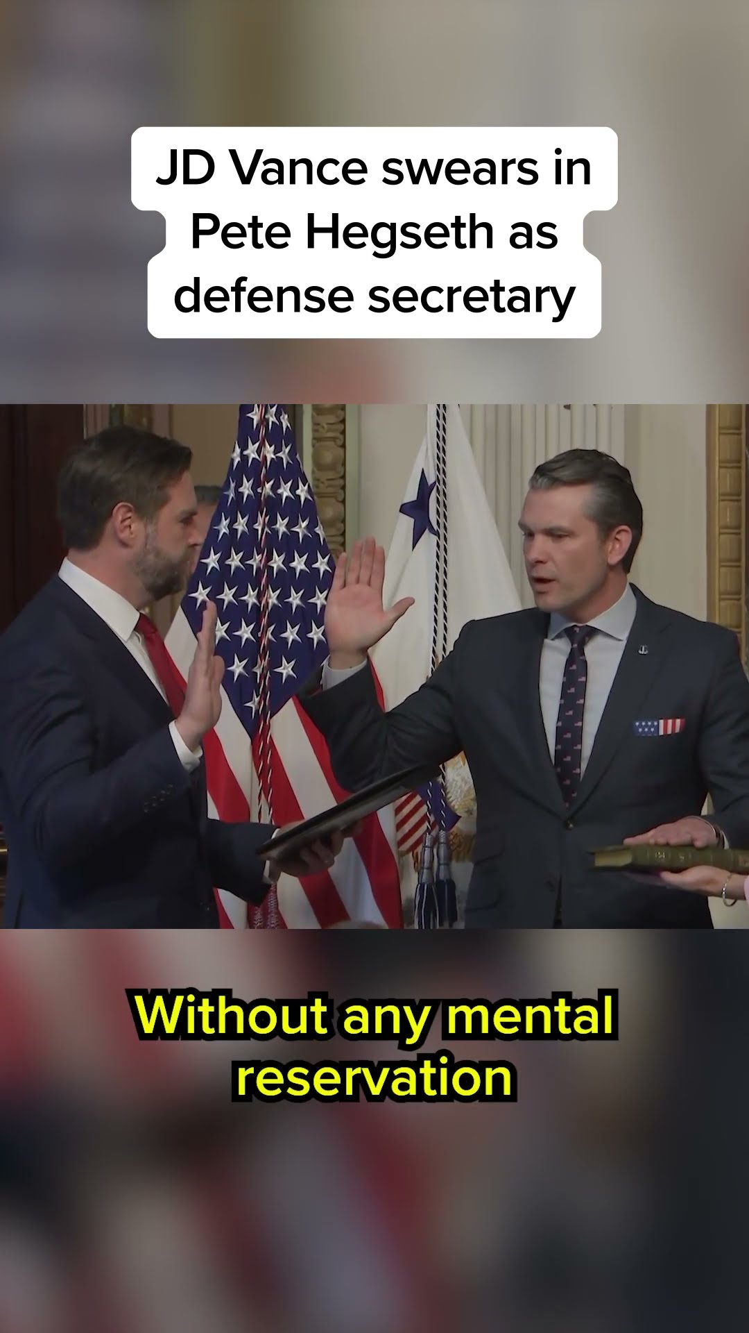 JD Vance swears in Pete Hegseth as defense secretary