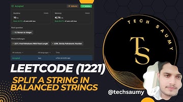 leetcode 1221 Split a String in Balanced Strings #coding #programming #python #leetcode #java #css
