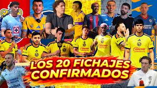 20 FICHAJES CONFIRMADOS EN EL AMERICA EN EL CRUZ AZUL LAS CHIVAS TIGRES Y MONTERREY INCIAIN COMPRAS