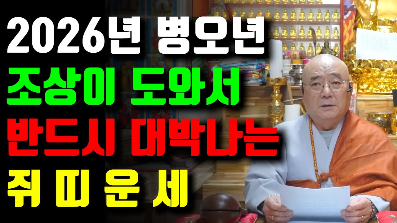 [신년운세] 2026년 병오년 쥐띠운세 / 하늘과 조상이 돕는 최고의 나이는? / 48년생 60년생 72년생 84년생 96년생 08년생 쥐띠운세