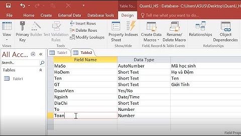 Bài Tập và Thực Hành 2 _ Microsoft Access