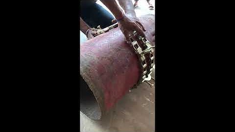 DEMONSTRATION OF DOUBLE CHAIN PIPE WELDING ALIGNMENT CLAMP FOR MEDIUM WALLSTANDARD PROD NO 482C