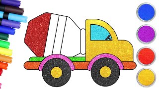 How To Draw A Mixer Truck | Easy Drawing For Kids | Step by Step Drawing #howtodraw #drawingforkids