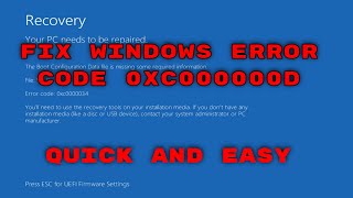 How To Fix Windows 10 Error Code 0xc000000d [Solved]