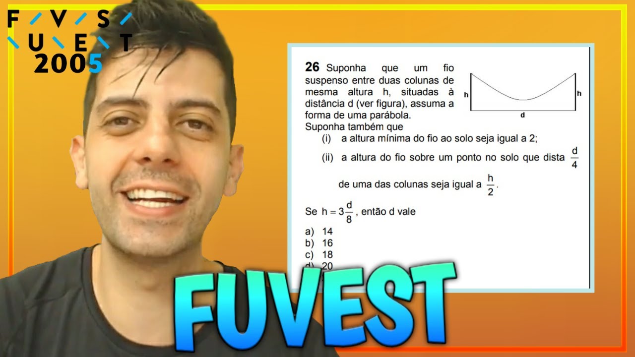 FUVEST 2005 Q26 Mat objetiva Suponha que um fio suspenso entre duas colunas de mesma altura h