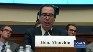 Exchange between Rep. Keith Ellison \& Treasury Secretary Steve Mnuchin (C-SPAN)