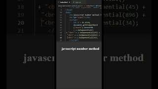 #2 JavaScript number method part 1 in Html and CSS and JavaScript #shorts #html #css #javascript