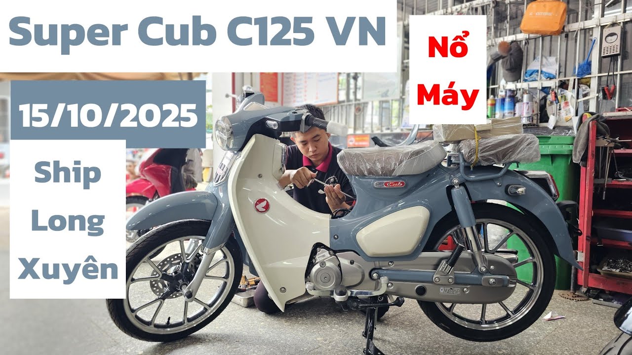 Honda Super Cub C125 VN màu Xi Măng Nổ Máy ship TP Long Xuyên ngày 15/10. Khải Phạm #cup #cub #125 