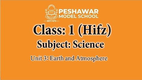 Science | Class 1- Hifz | Unit 3 | Earth and Atmosphere