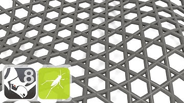 Parametric Design Tutorial Kagome Triangulated Pattern On Surface using Grasshopper for Rhino 8 3D