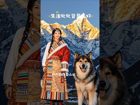 《 雪山為幕與萌犬的温馨 》