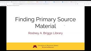 Finding Historical Primary Sources
