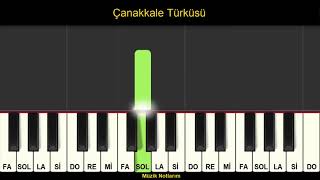 Çanakkale Türküsü Melodika Org Notaları Resimi