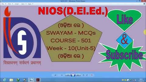Solved MCQ (SWAYAM), Course - 501,UNIT - 5, In ODIA