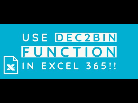 How to Use Excel DEC2BIN Function in Office 365? Geek Excel